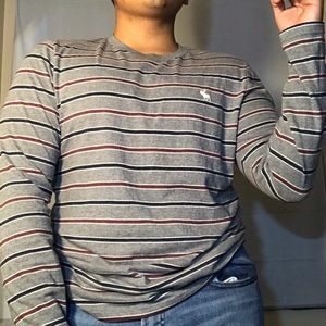 Abercrombie and Fitch grey striped shirt.